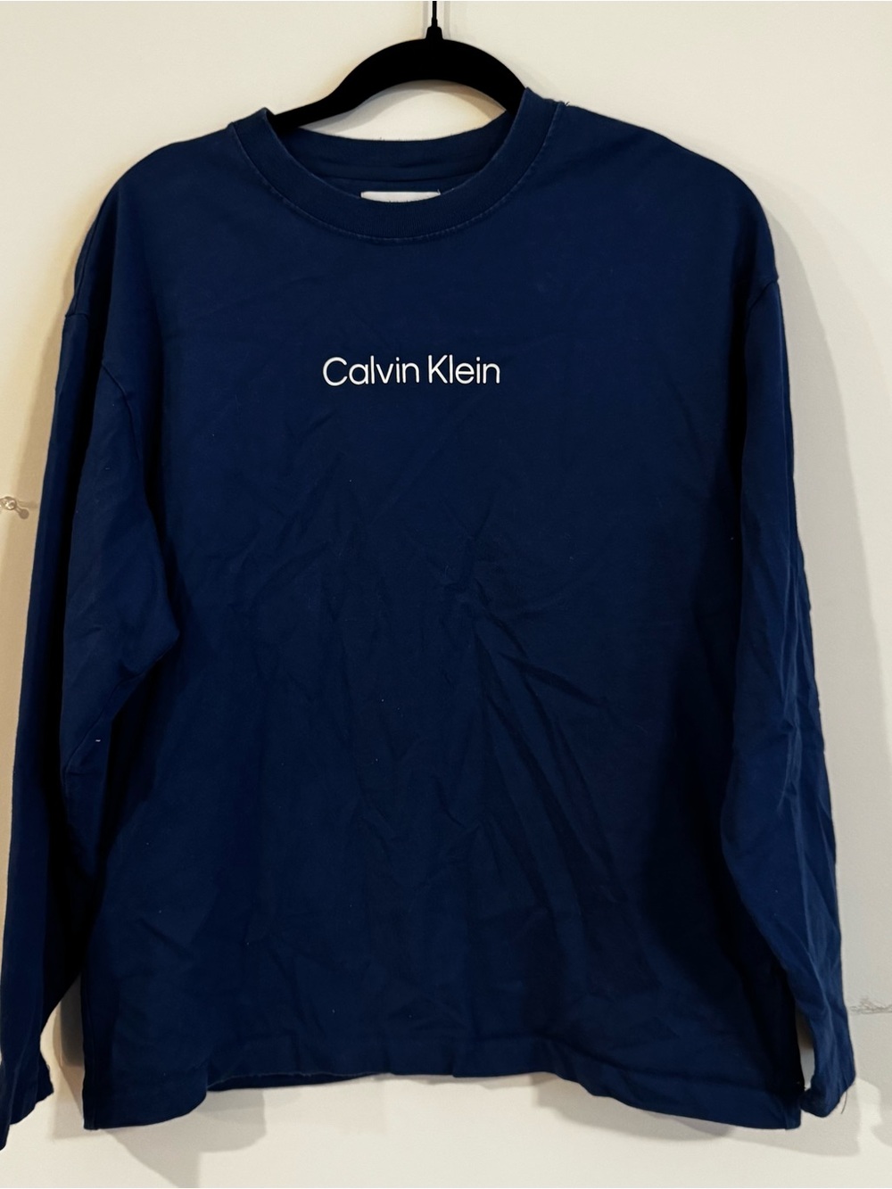 Calvin Klein Navy Long-Sleeve Logo Tee